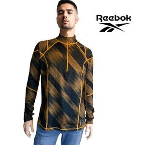 Reebok Athletic Top Shirt ¼ Zip Mock Neck Long Sleeve Fitness Yoga Running NWOT
